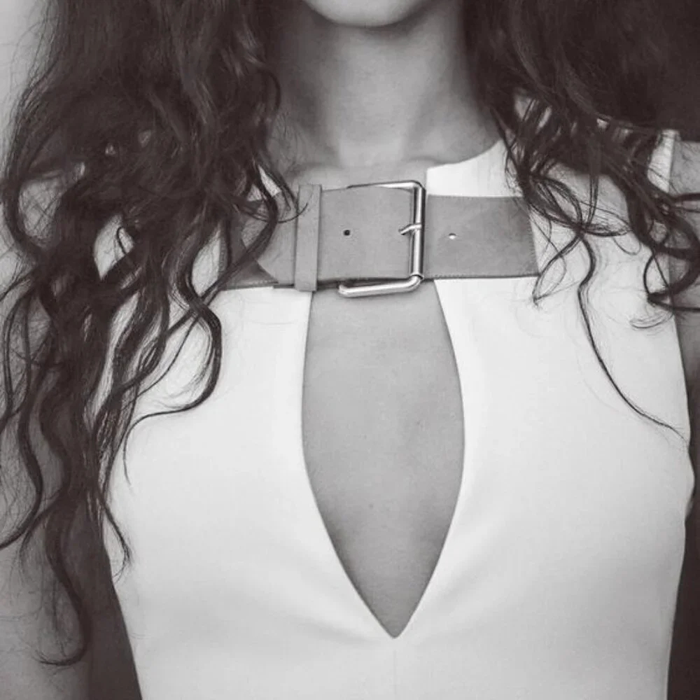 Zara Cream Mini Dress with Brown Belt - Picture 4 of 13